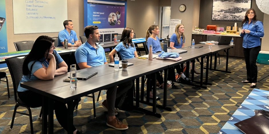 Powerful team members in a training session